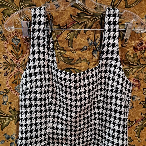 NWT new with tag open neck bare shift dress in a thick material houndstooth - Picture 4 of 10